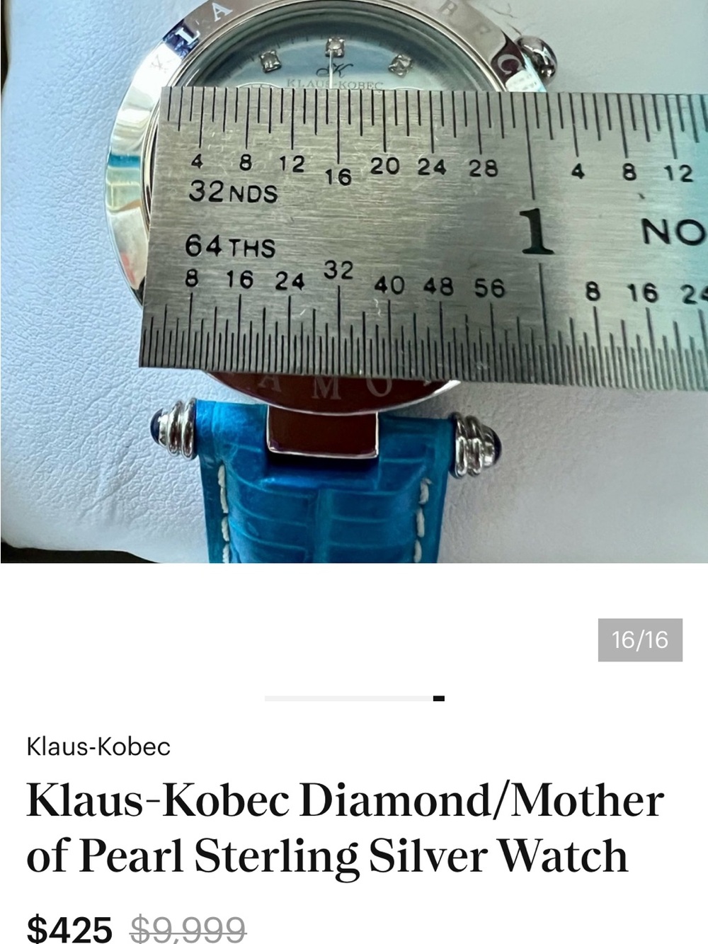 Klaus-Kobec of London Watch. Beautiful blue leather band , like new. - Picture 8 of 8